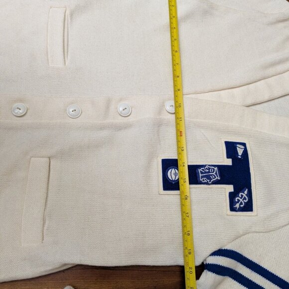 Vintage Dehen Wool Letterman Sweater Cardigan Blue T Basketball Drama Spirit 40 - Picture 11 of 16